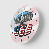 New Jersey Afbeelding and USA Text Clock Ronde Klok (Hoek)
