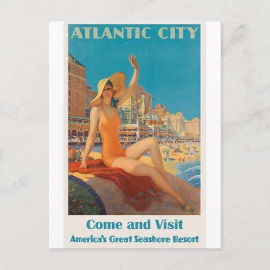 New Jersey America Vintage Travel Briefkaart (Voorkant)