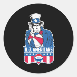 New Jersey Amerikaanse basketbal oom Sam Ronde Sticker