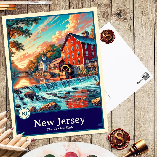New Jersey | Anime Style Cel Shaded Briefkaart