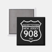 New Jersey Area Code 908 Hackettstown, Nj Home Sta Magneet (Voorkant / Achterkant)