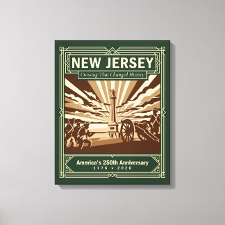 New Jersey Art Deco Amerika 250ste verjaardag Canvas Afdruk