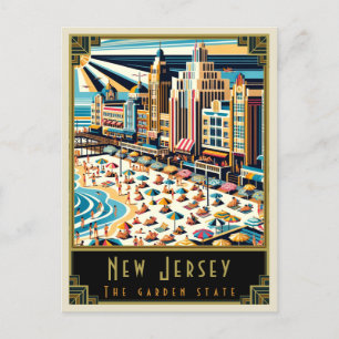 New Jersey   Art. Deco Briefkaart