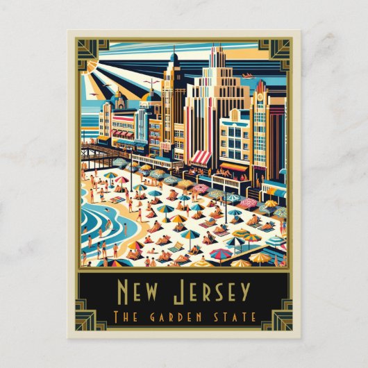 New Jersey | Art. Deco Briefkaart (Voorkant)