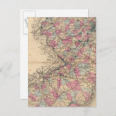 New Jersey Atlas-kaart Briefkaart (Voorkant / Achterkant)