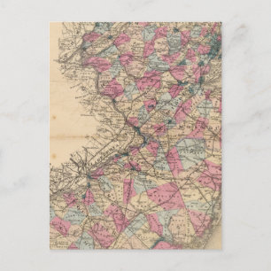 New Jersey Atlas-kaart Briefkaart