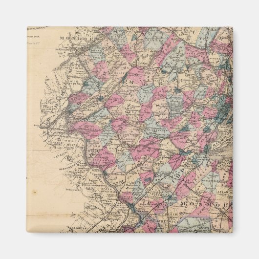 New Jersey Atlas-kaart Magneet (Voorkant)