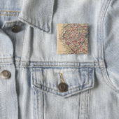 New Jersey Atlas-kaart Vierkante Button 5,1 Cm (In situ)