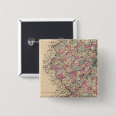 New Jersey Atlas-kaart Vierkante Button 5,1 Cm (Voorkant /achterkant)