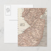 New Jersey Atlas Map Briefkaart (Voorkant / Achterkant)