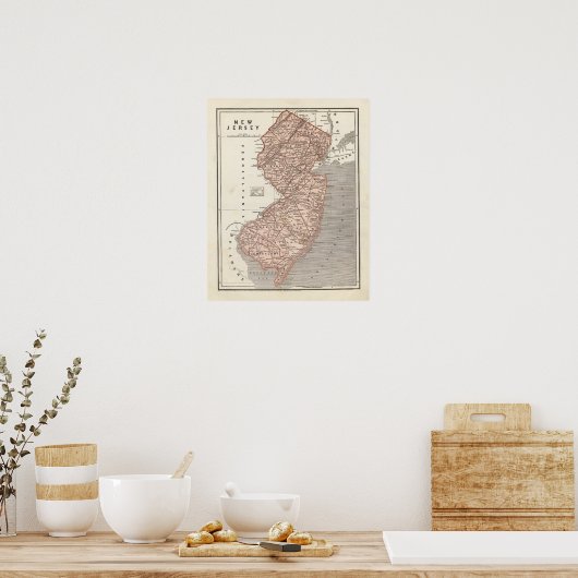 New Jersey Atlas Map Poster (Keuken)