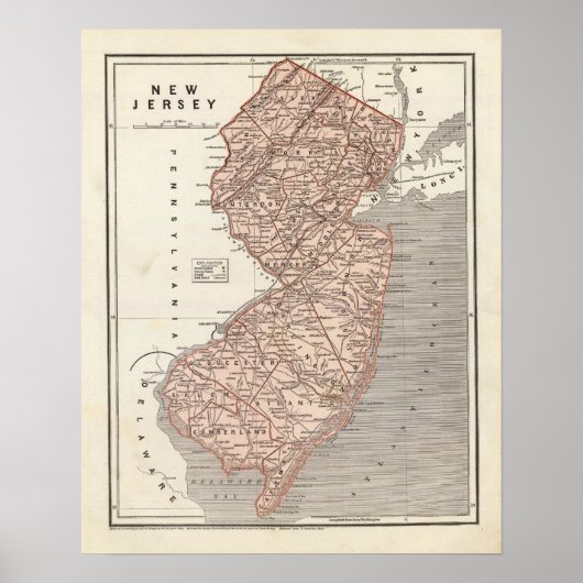 New Jersey Atlas Map Poster (Voorkant)