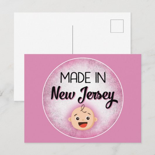 New Jersey Baby Funny Pink New Girl Briefkaart (Voorkant / Achterkant)