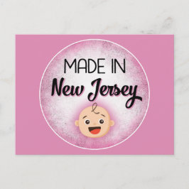 New Jersey Baby Funny Pink New Girl Briefkaart