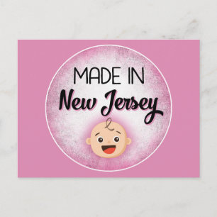 New Jersey Baby Funny Pink New Girl Briefkaart