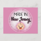 New Jersey Baby Funny Pink New Girl Briefkaart (Voorkant)