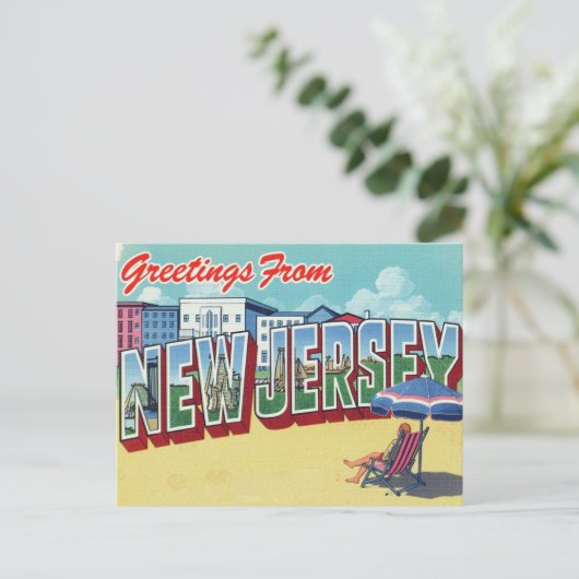 New Jersey Beach Shore Briefkaart (Staand voorkant)