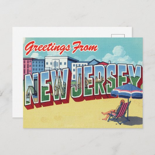 New Jersey Beach Shore Briefkaart (Voorkant / Achterkant)