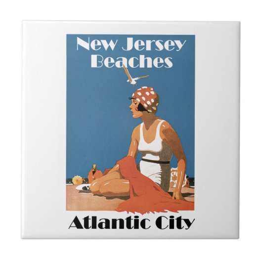 New Jersey Beaches ~ Atlantic City Tegeltje (Voorkant)