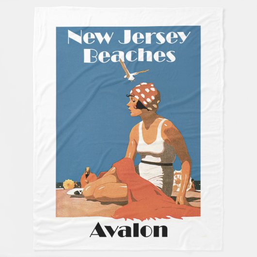 New Jersey Beaches ~ Avalon Fleece Deken (Voorkant)