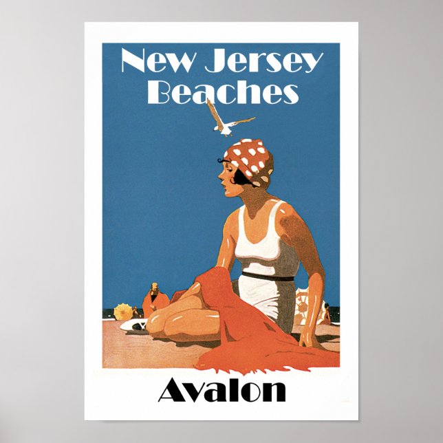New Jersey Beaches ~ Avalon Poster (Voorkant)