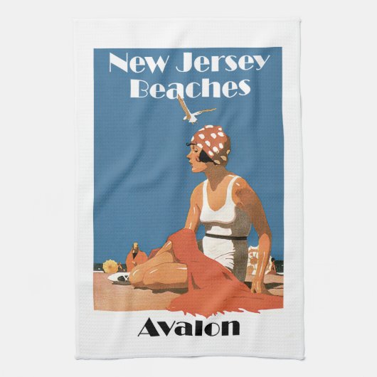 New Jersey Beaches ~ Avalon Theedoek (Verticaal)
