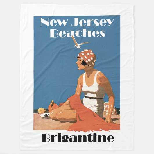 New Jersey Beaches ~ Brigantine Fleece Deken (Voorkant)