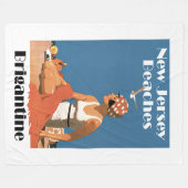 New Jersey Beaches ~ Brigantine Fleece Deken (Voorkant (Horizontaal))