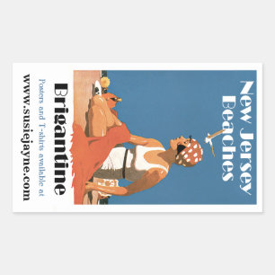 New Jersey Beaches ~ Brigantine Rechthoekige Sticker