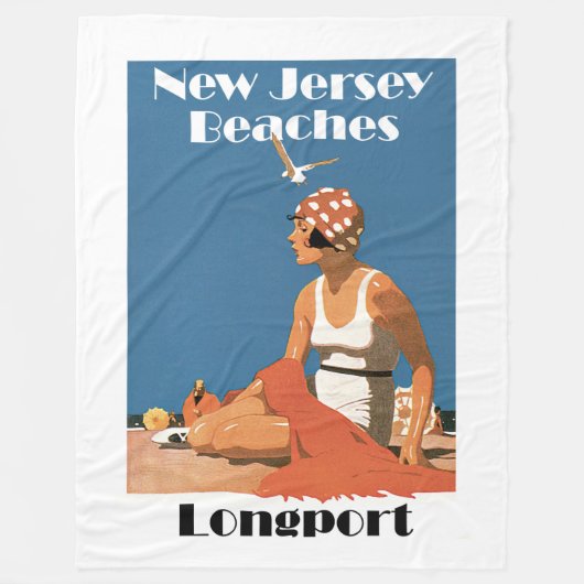 New Jersey Beaches ~ Longport Fleece Deken (Voorkant)