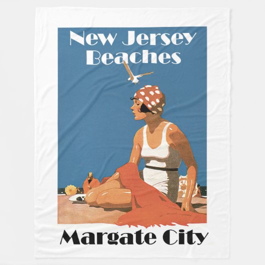 New Jersey Beaches ~ Margate City Fleece Deken (Voorkant)