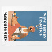 New Jersey Beaches ~ Margate City Fleece Deken (Voorkant (Horizontaal))