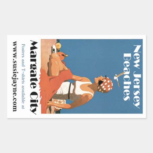 New Jersey Beaches ~ Margate City Rechthoekige Sticker (Voorkant)
