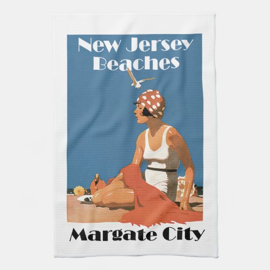 New Jersey Beaches ~ Margate City Theedoek (Verticaal)