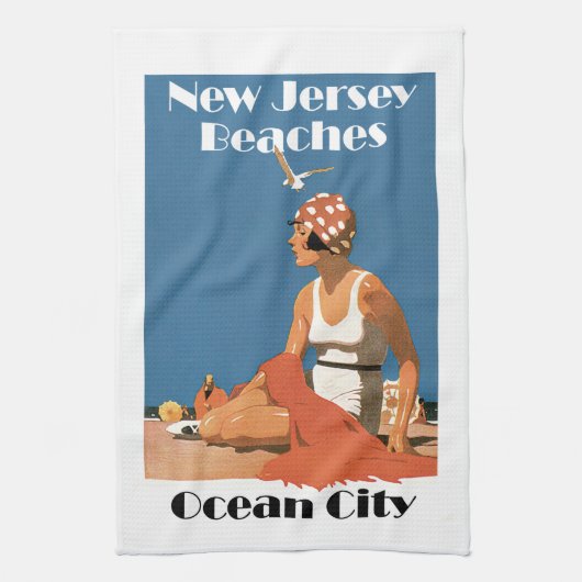 New Jersey Beaches ~ Ocean City Theedoek (Verticaal)