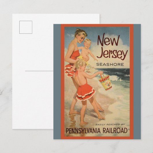 New Jersey Beaches Pennsylvania Railroad Briefkaart (Voorkant / Achterkant)