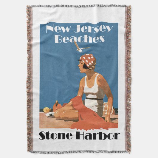 New Jersey Beaches ~ Stone Harbour Deken (Voorkant Verticaal)