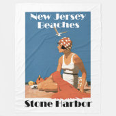 New Jersey Beaches ~ Stone Harbour Fleece Deken (Voorkant)
