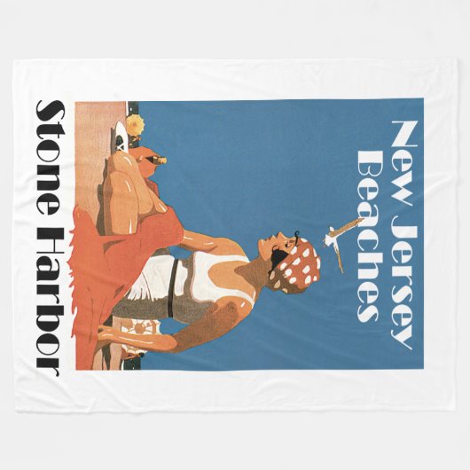 New Jersey Beaches ~ Stone Harbour Fleece Deken (Voorkant (Horizontaal))