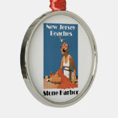 New Jersey Beaches ~ Stone Harbour Metalen Ornament (Rechts)
