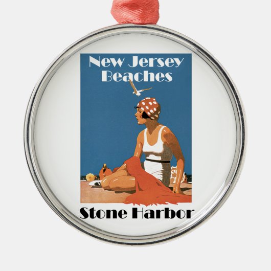 New Jersey Beaches ~ Stone Harbour Metalen Ornament (Voorkant)
