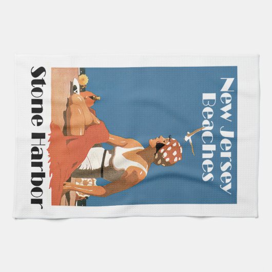 New Jersey Beaches ~ Stone Harbour Theedoek (Horizontaal)