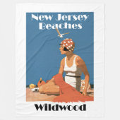 New Jersey Beaches ~ WildWood Fleece Deken (Voorkant)