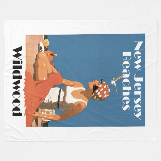 New Jersey Beaches ~ WildWood Fleece Deken (Voorkant (Horizontaal))