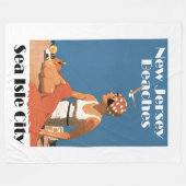 New Jersey Beaches ~ Zee Isle City Fleece Deken (Voorkant (Horizontaal))