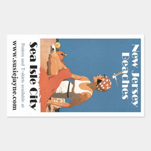 New Jersey Beaches ~ Zee Isle City Rechthoekige Sticker (Voorkant)