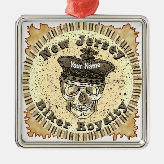 New Jersey Biker  Metalen Ornament (Voorkant)