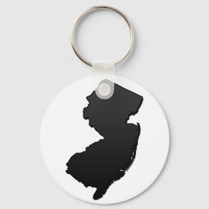 New Jersey Black Outline Sleutelhanger