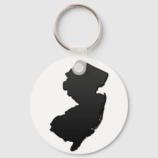 New Jersey Black Outline Sleutelhanger (Voorkant)
