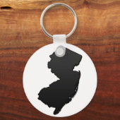 New Jersey Black Outline Sleutelhanger (Voorkant)